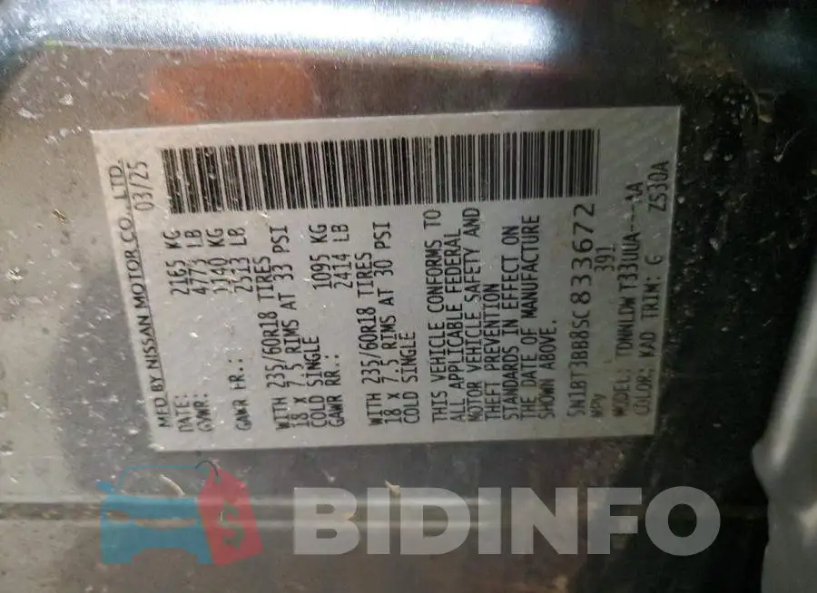 5N1BT3BB8SC833672 Photo# 13