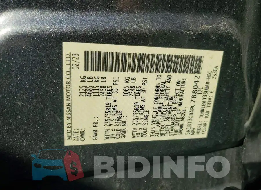 5N1BT3CB4PC788042 Photo# 13