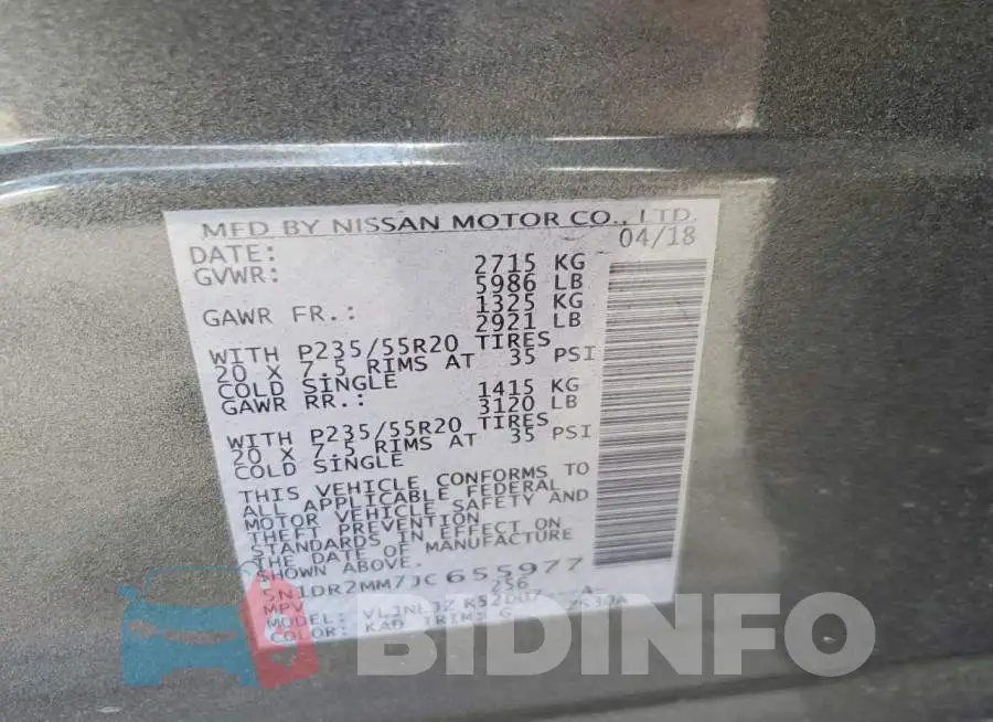 5N1DR2MM7JC655977 Photo# 13