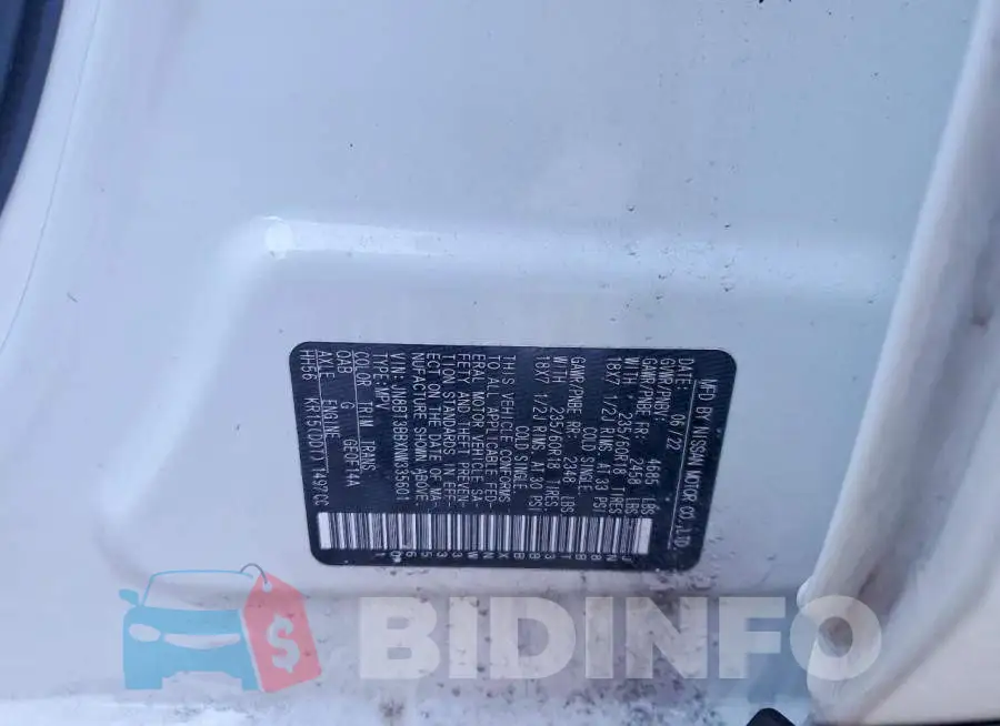 JN8BT3BBXNW335601 Photo# 13