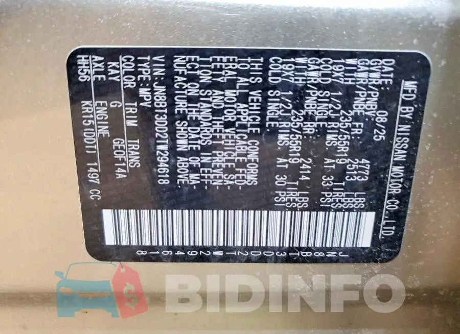 JN8BT3DD2TW294618 Photo# 13