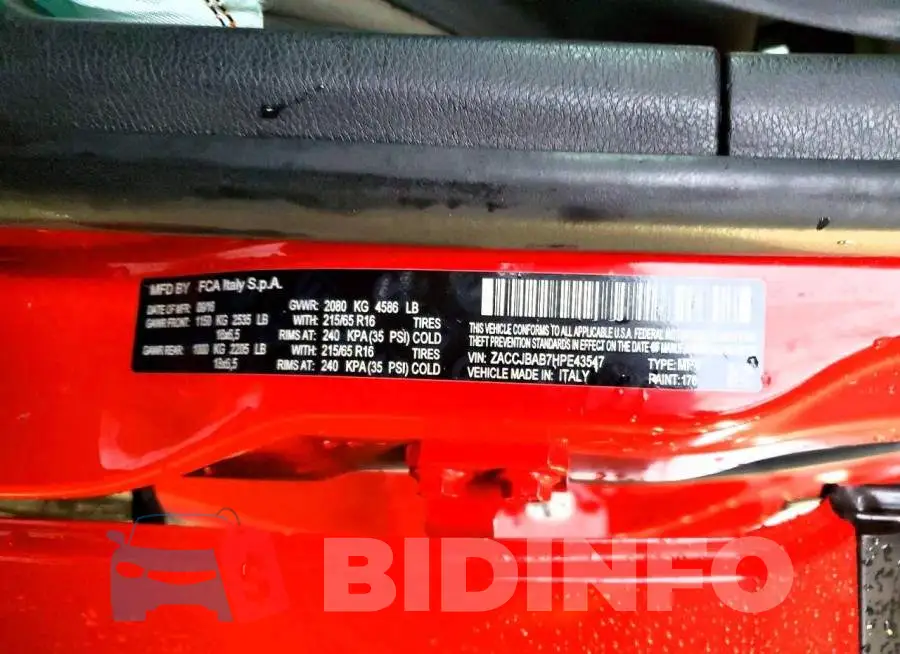 ZACCJBAB7HPE43547 Photo# 13