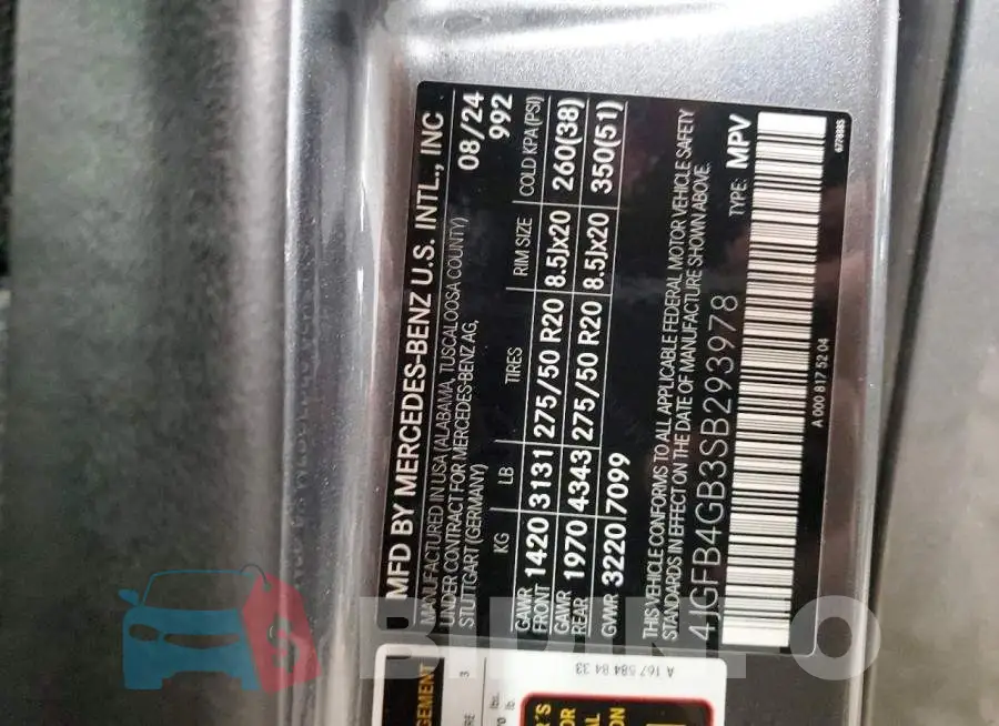4JGFB4GB3SB293978 Photo# 13