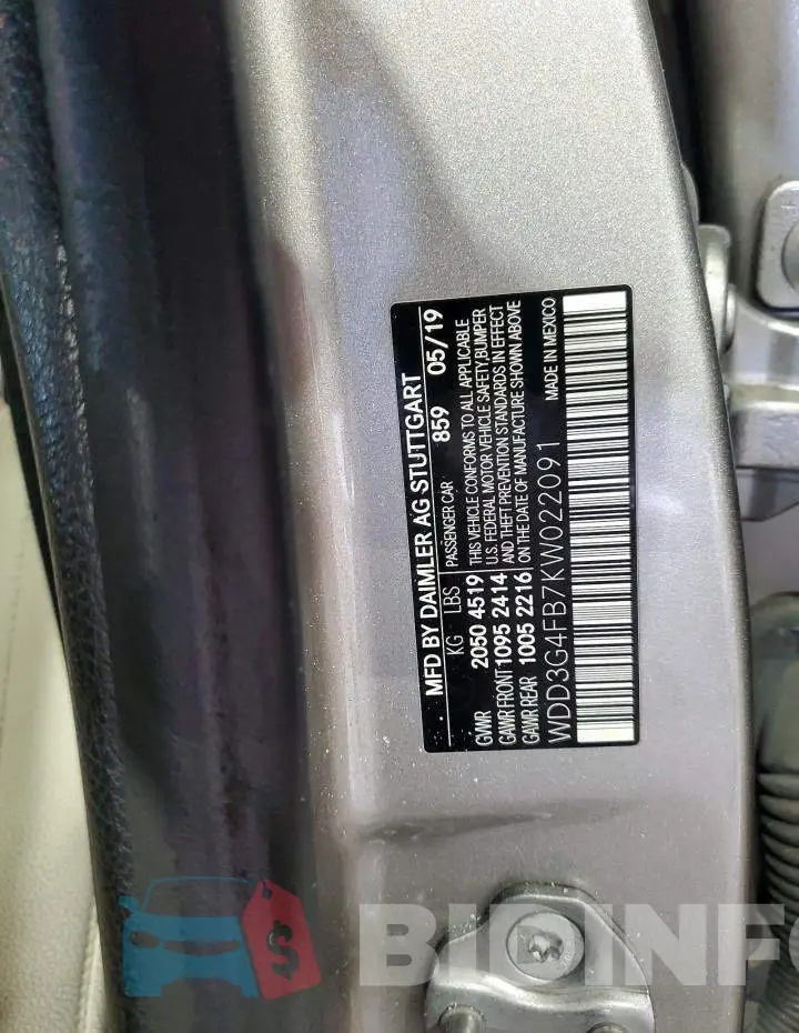 WDD3G4FB7KW022091 Photo# 12