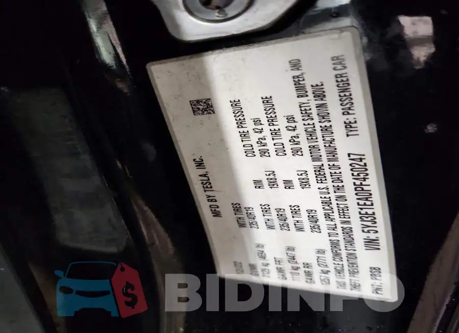 5YJ3E1EA0PF450247 Photo# 13