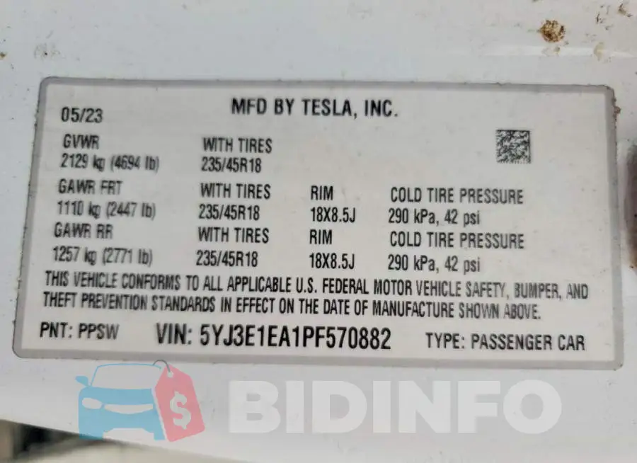 5YJ3E1EA1PF570882 Photo# 13