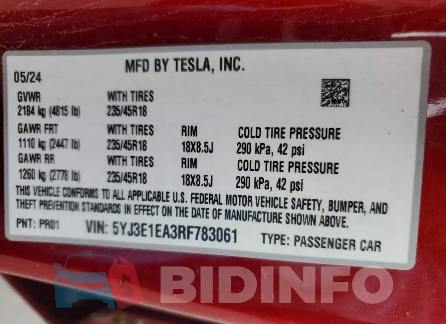5YJ3E1EA3RF783061 Photo# 12