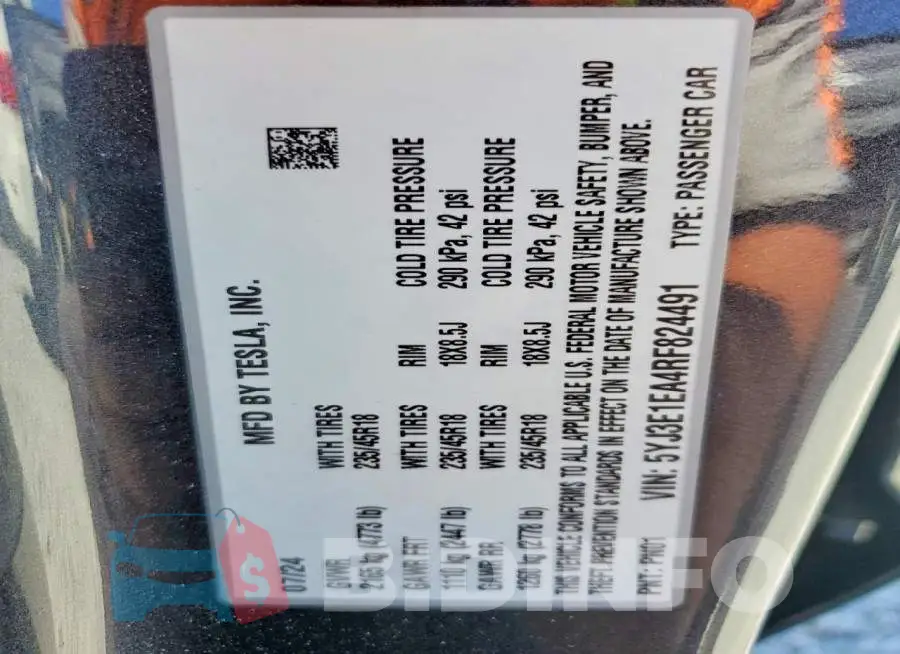 5YJ3E1EA4RF824491 Photo# 13
