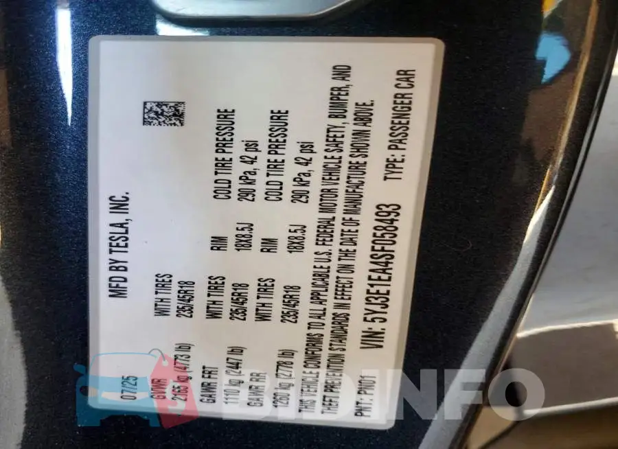5YJ3E1EA4SF058493 Photo# 12