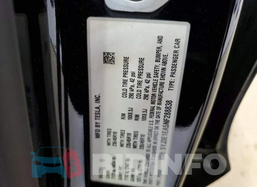 5YJ3E1EA5NF288838 Photo# 12