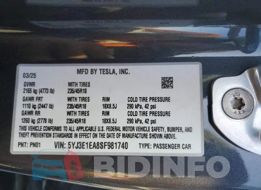 5YJ3E1EA8SF981740 Photo# 12