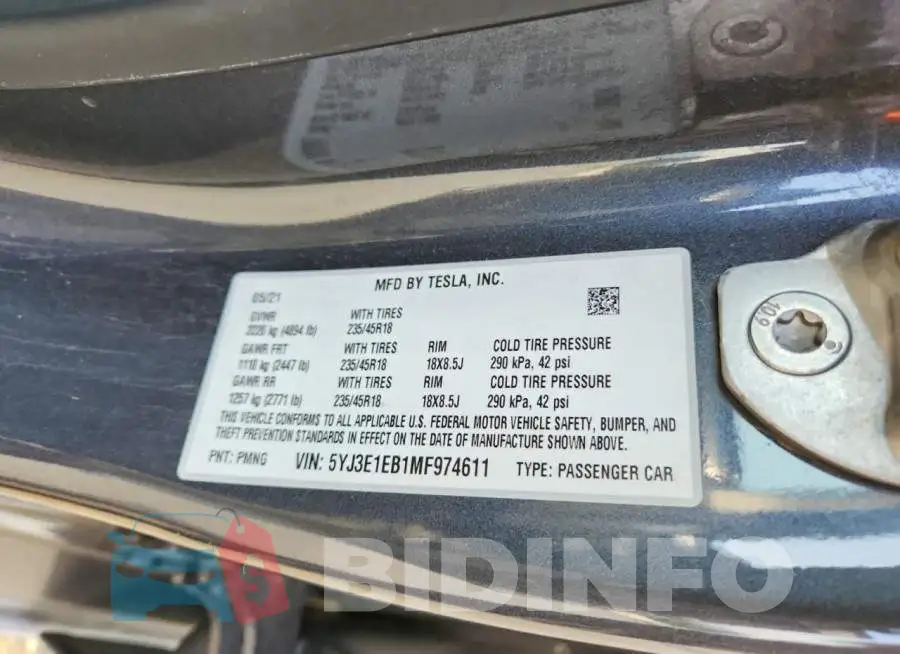 5YJ3E1EB1MF974611 Photo# 12