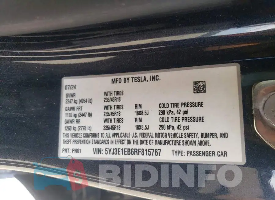5YJ3E1EB6RF815767 Photo# 12