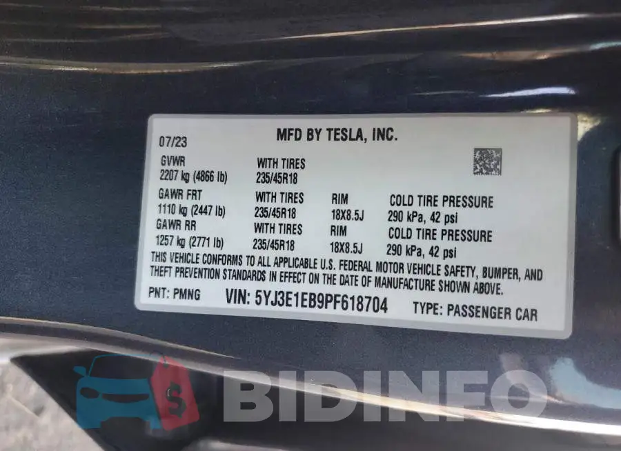 5YJ3E1EB9PF618704 Photo# 12