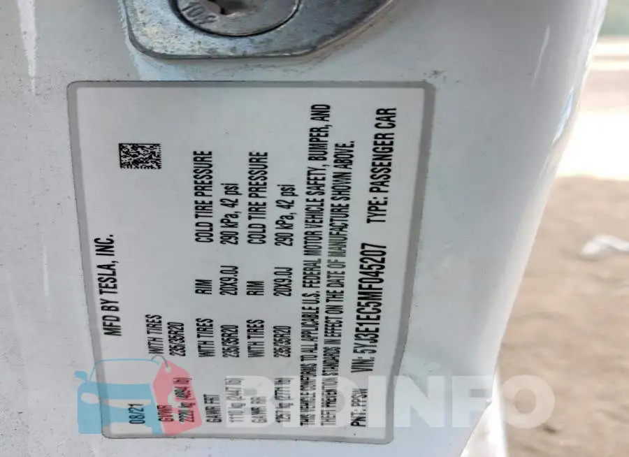 5YJ3E1EC5MF045207 Photo# 12