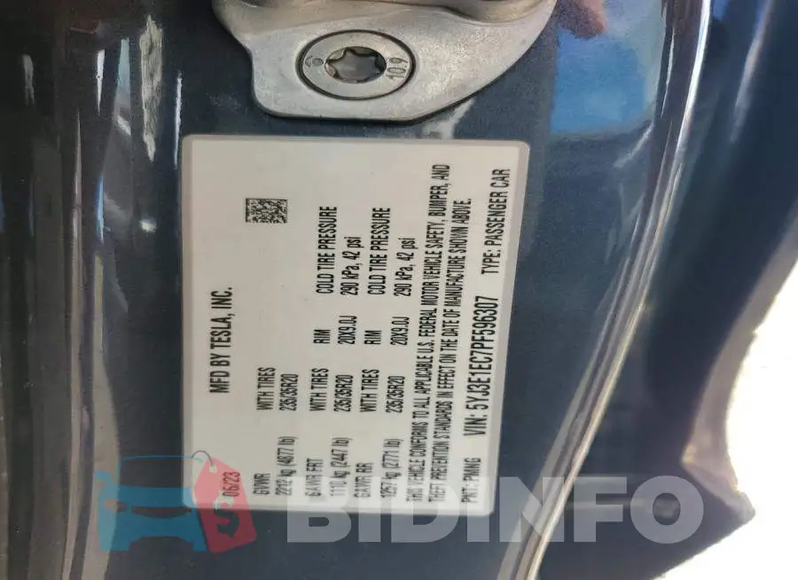 5YJ3E1EC7PF596307 Photo# 12