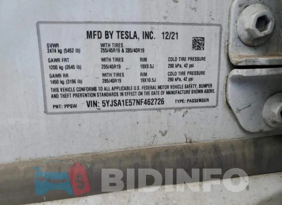 5YJSA1E57NF462726 Photo# 12