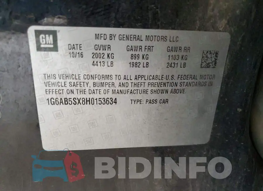 1G6AB5SX8H0153634 Photo# 12