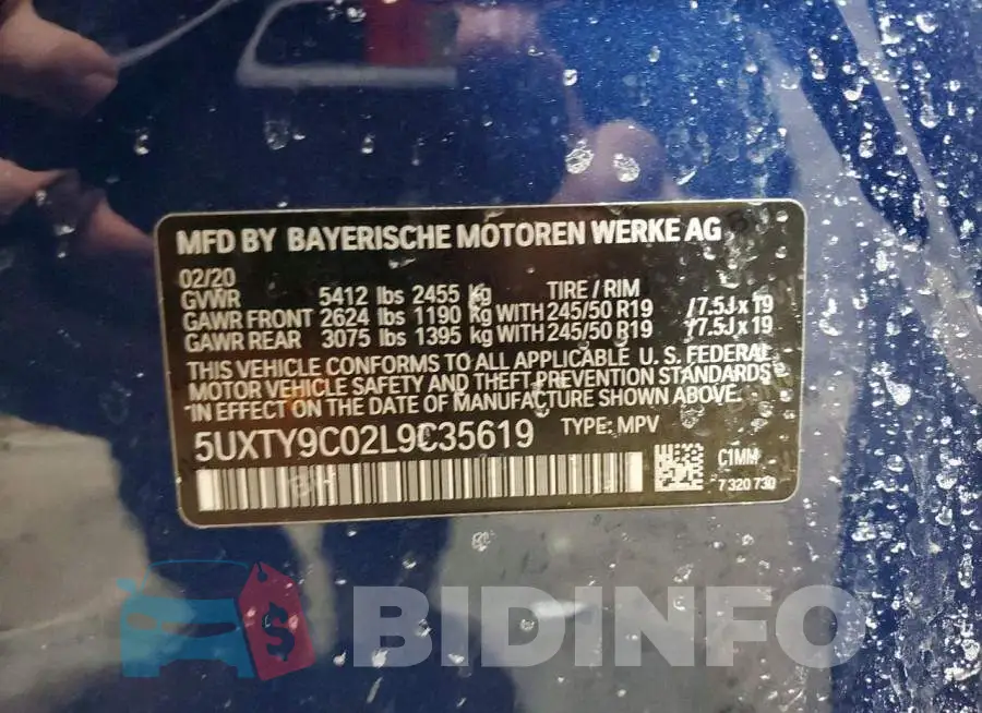 5UXTY9C02L9C35619 Photo# 14