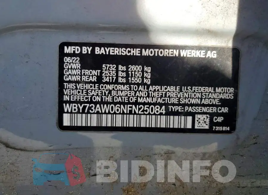 WBY73AW06NFN25084 Photo# 12