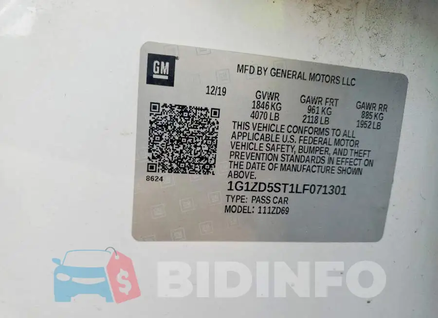 1G1ZD5ST1LF071301 Photo# 12
