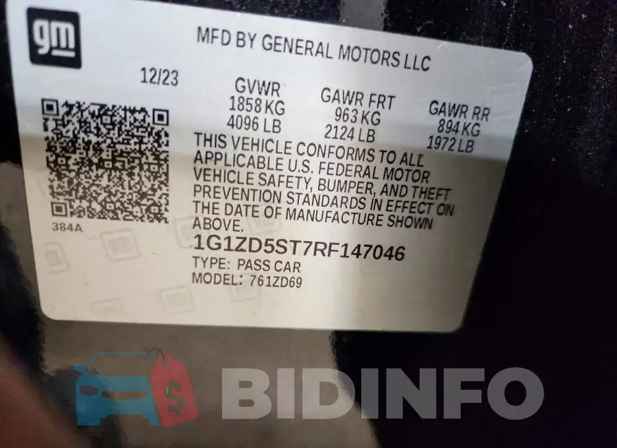 1G1ZD5ST7RF147046 Photo# 12
