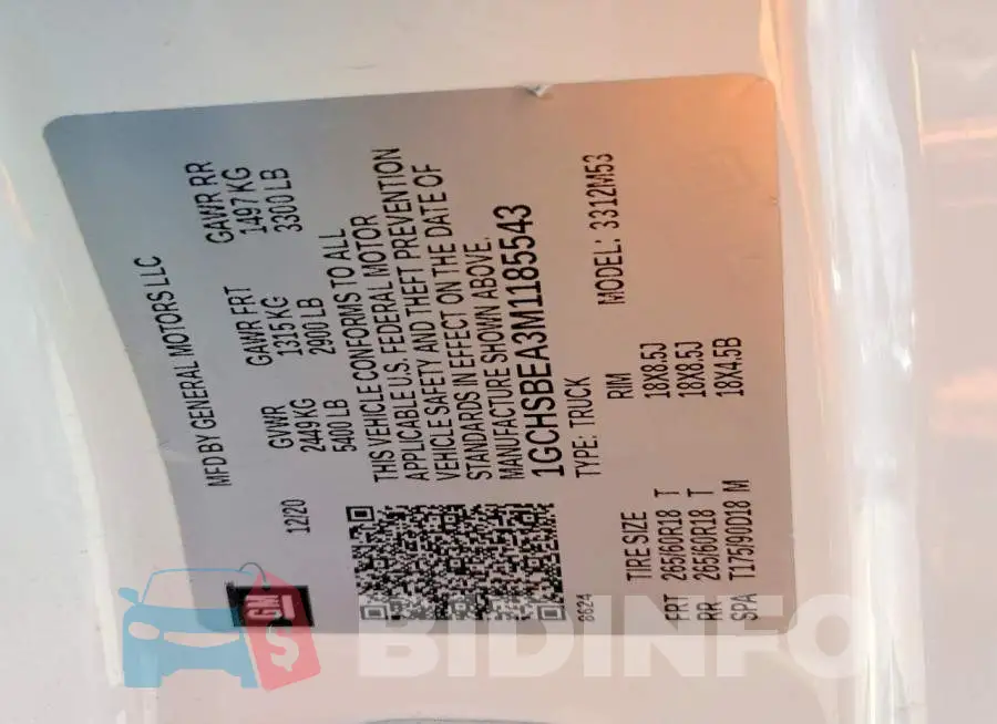 1GCHSBEA3M1185543 Photo# 12