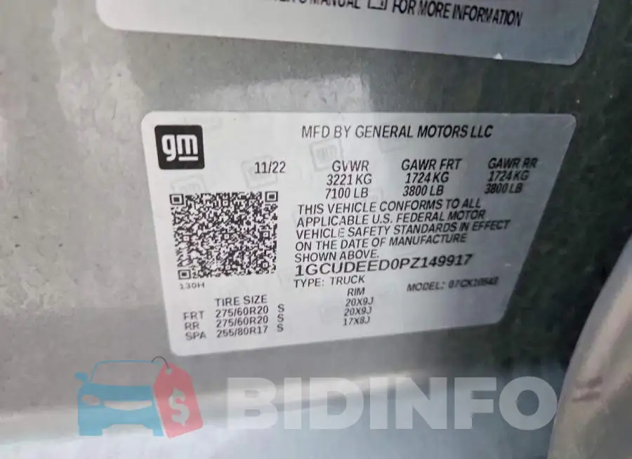 1GCUDEED0PZ149917 Photo# 13