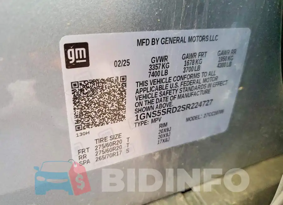 1GNS5SRD2SR224727 Photo# 14