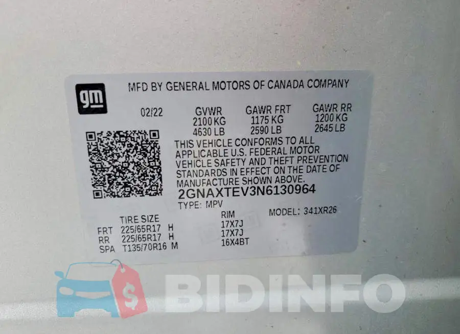 2GNAXTEV3N6130964 Photo# 13