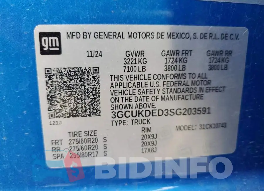 3GCUKDED3SG203591 Photo# 12