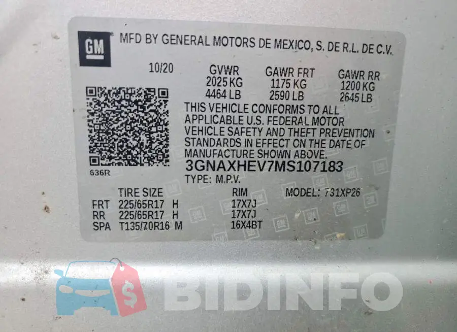 3GNAXHEV7MS107183 Photo# 13