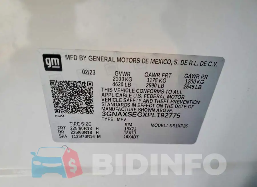 3GNAXSEGXPL192775 Photo# 13