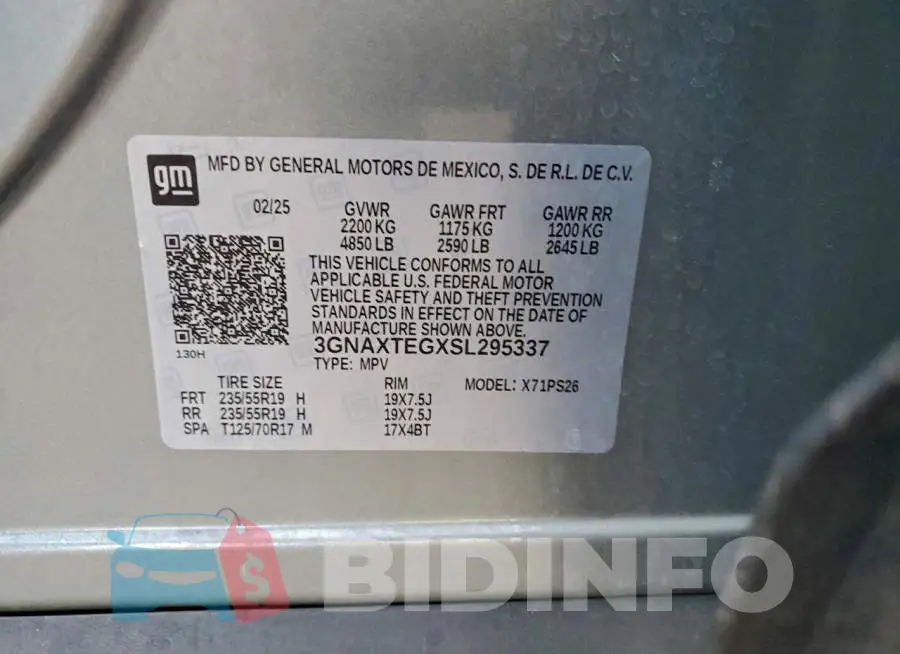 3GNAXTEGXSL295337 Photo# 13