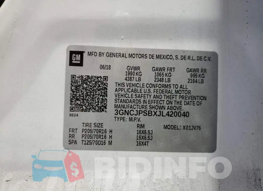 3GNCJPSBXJL420040 Photo# 13
