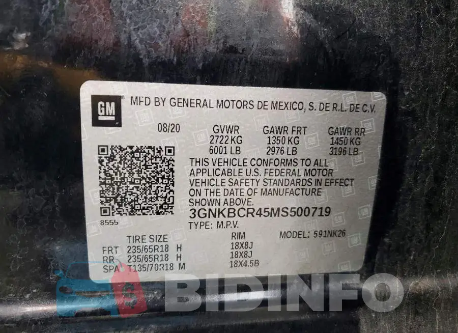 3GNKBCR45MS500719 Photo# 14