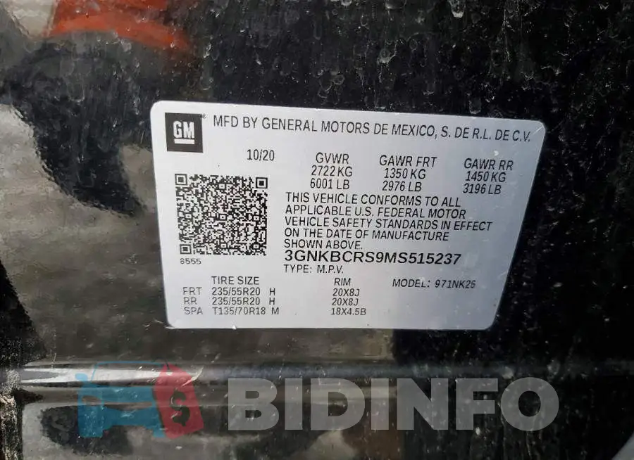 3GNKBCRS9MS515237 Photo# 14