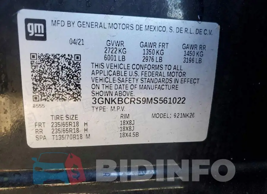 3GNKBCRS9MS561022 Photo# 13