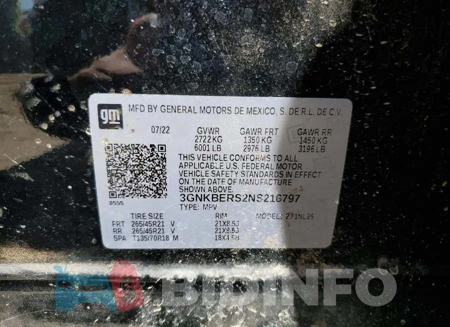 3GNKBERS2NS216797 Photo# 12