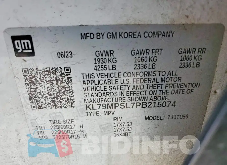 KL79MPSL7PB215074 Photo# 14