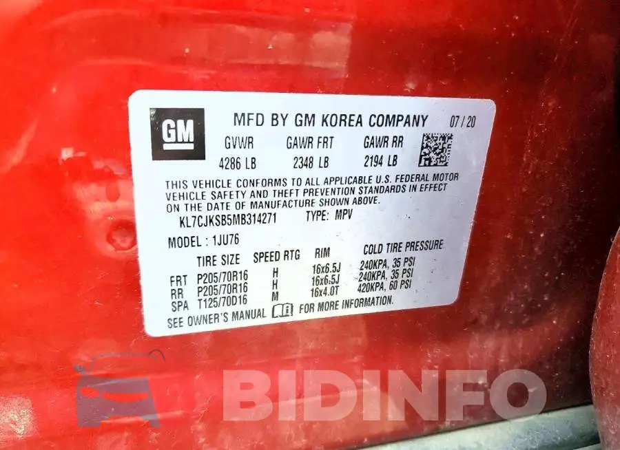KL7CJKSB5MB314271 Photo# 13
