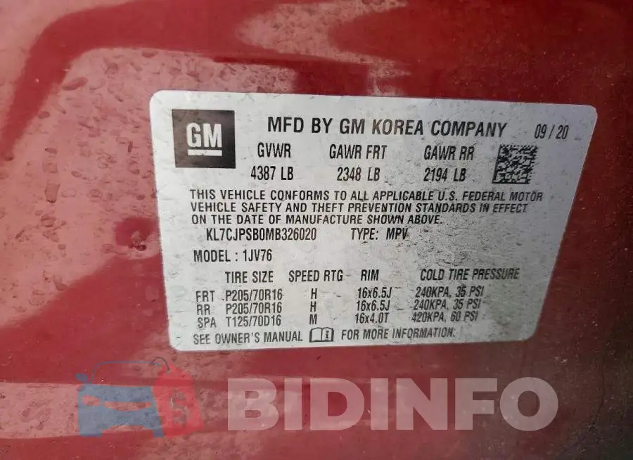 KL7CJPSB0MB326020 Photo# 14
