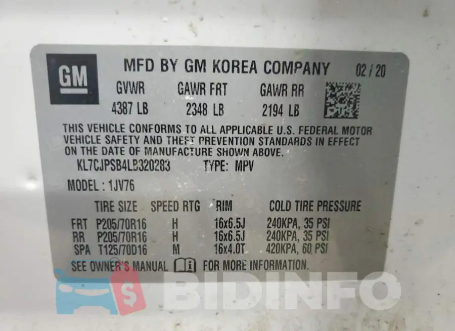 KL7CJPSB4LB320283 Photo# 12