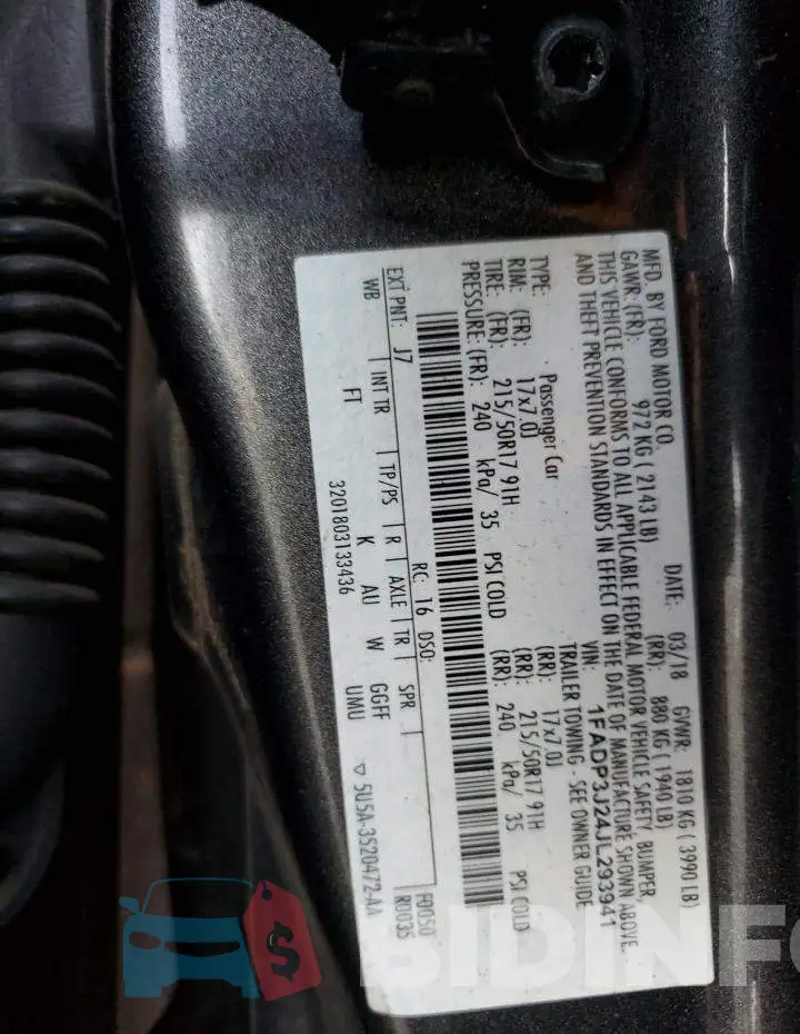 1FADP3J24JL293941 Photo# 12