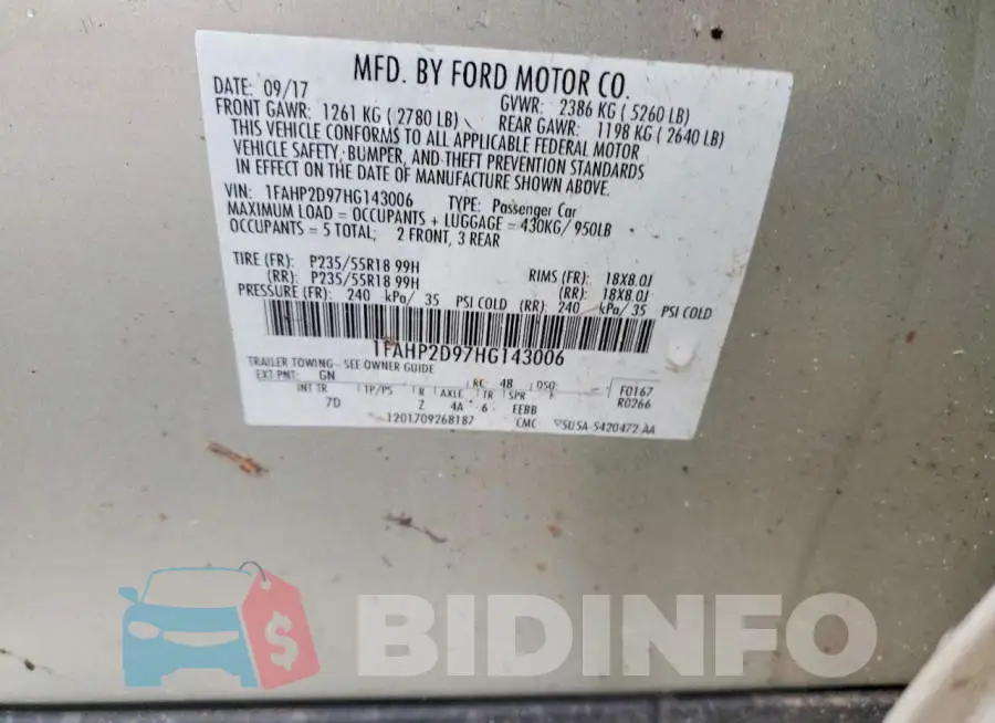 1FAHP2D97HG143006 Photo# 12