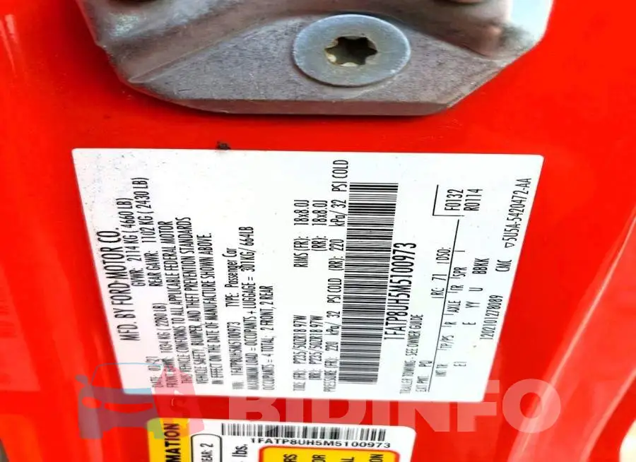 1FATP8UH5M5100973 Photo# 12