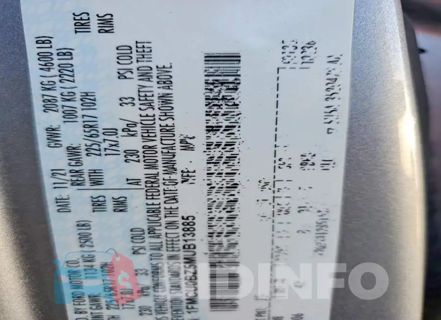 1FMCU0BZ5MUB13885 Photo# 14