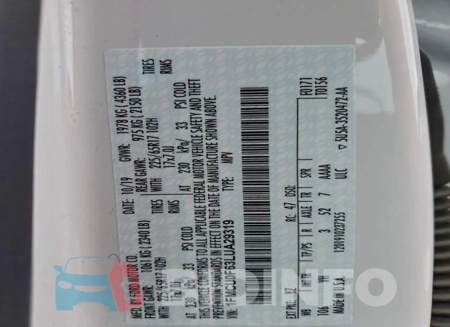 1FMCU0F63LUA29319 Photo# 13