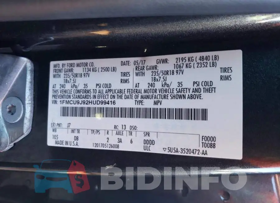 1FMCU9J92HUD99416 Photo# 13