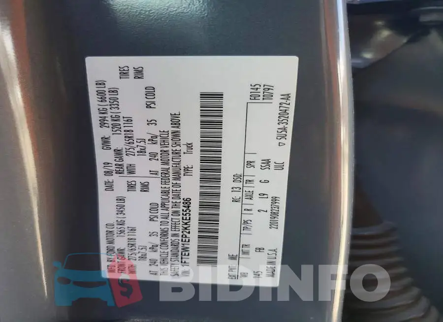 1FTEW1EP2KKE55486 Photo# 12
